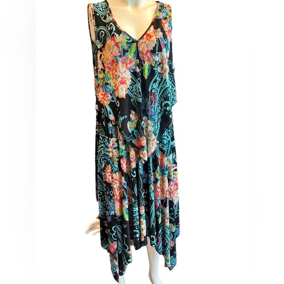 Mlle Gabrielle Floral Print Sleeveless Summer Dress Women Size 2X - Picture 10 of 10